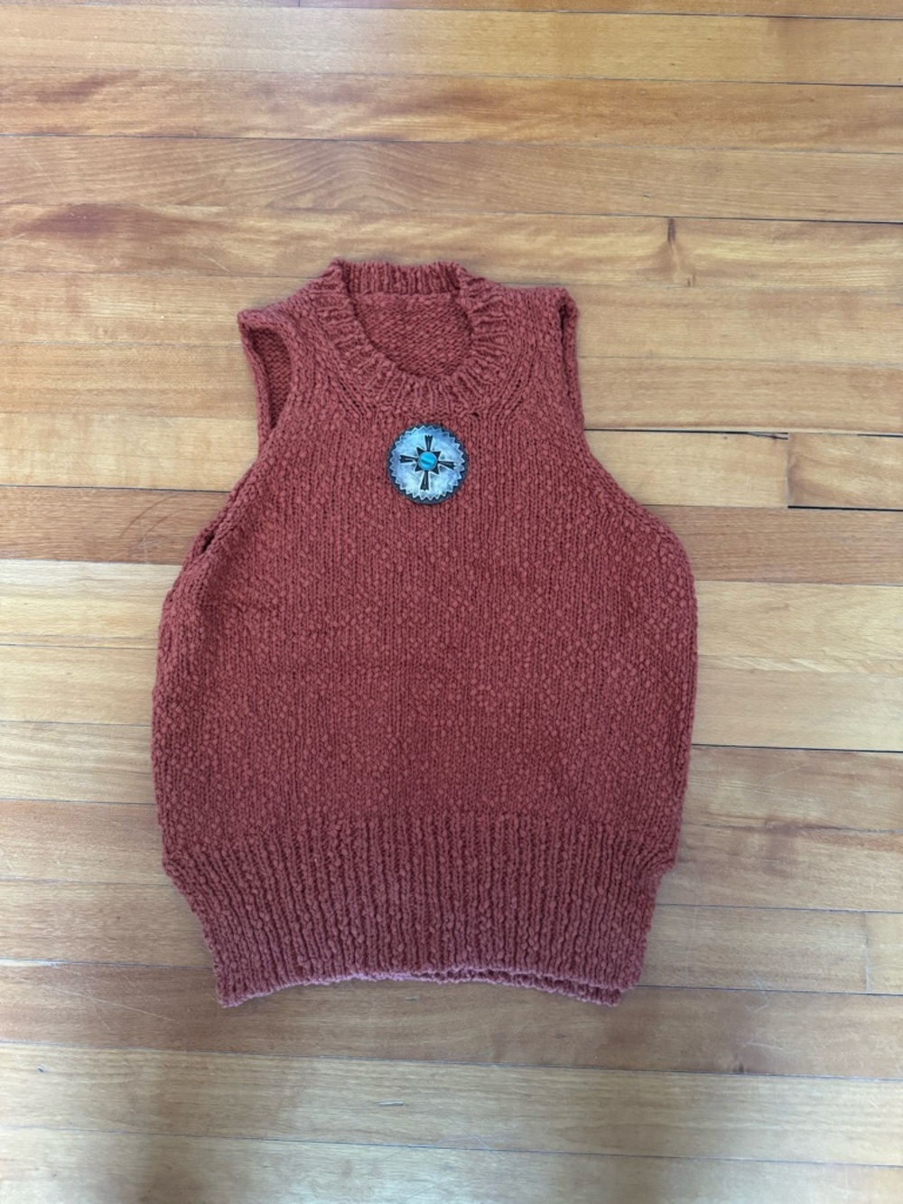 Forte Rust Knit Sleeveless Sweater Vest